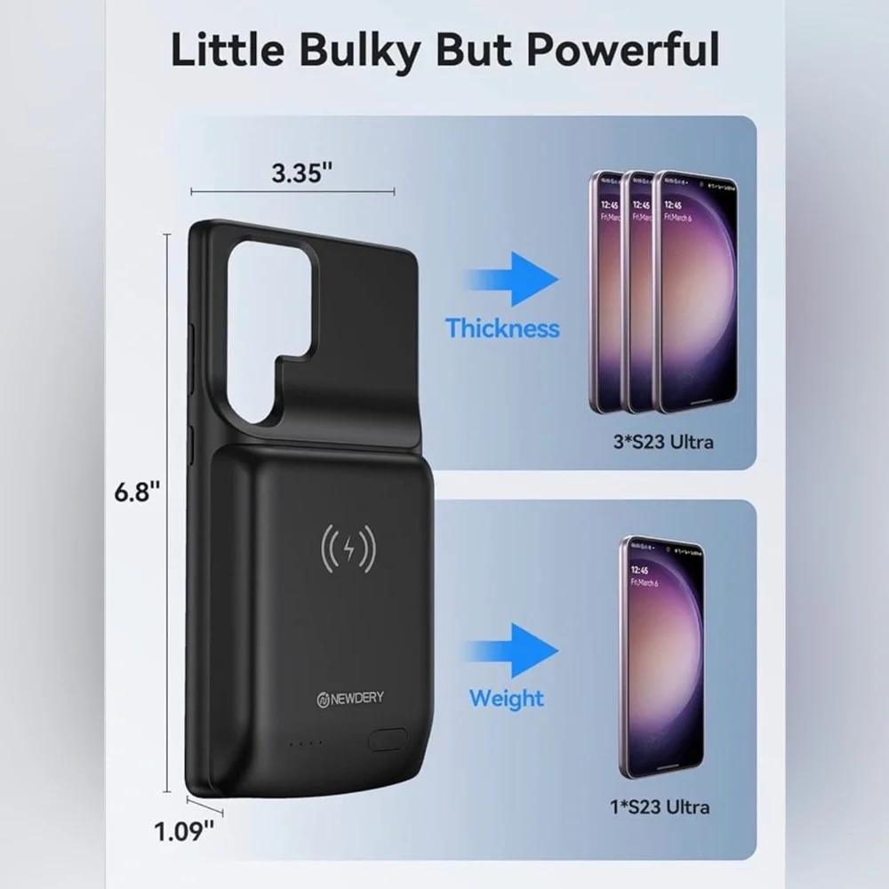 Battery Case for Galaxy S23 Ultra - Wireless Charging